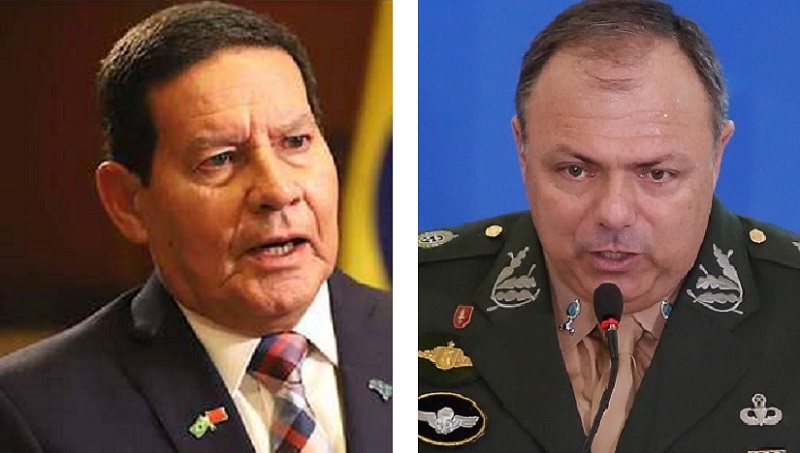 o vice-presidente Hamilton Mourão afirmou que a punição ao general Eduardo Pazuello cabe ao comandante do Exército