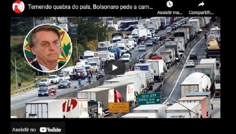 Bolsonaro manda mensagem em áudio aos caminhoneiros para que libera as rodovias. Cerca de 15 estados tiveram suas  rodovias bloqueadas 