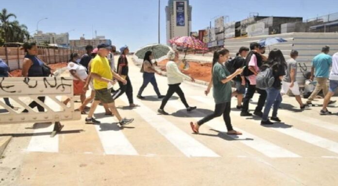 gdf libera faixa de pedestre no boulevard do túnel de taguatinga