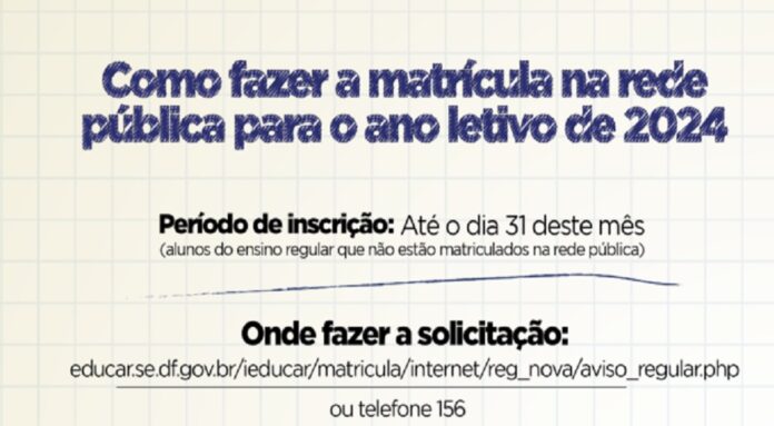Com matrículas abertas, rede pública espera 30 mil novos alunos para 2024