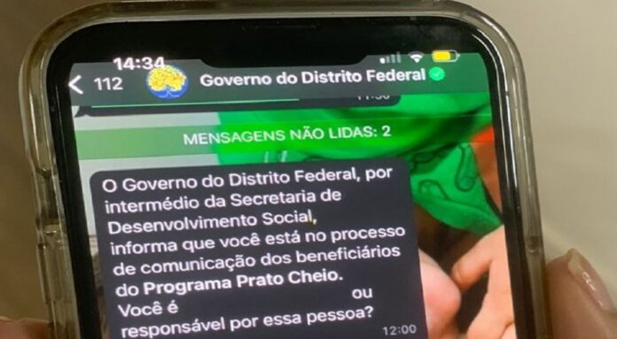 Mensagem de texto sobre Cartão Prato Cheio é oficial