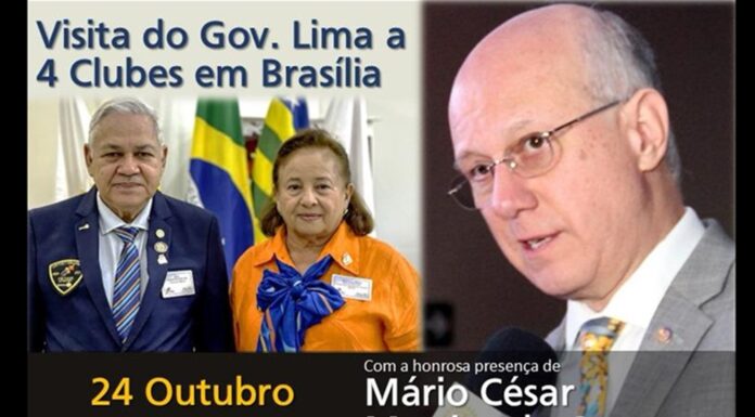 Quatro clubes de Brasília recebem o governador distrital Eurípedes Lima e o presidente do Rotary International, Mário César Camargo, em evento que discute desenvolvimento comunitário e homenageia lideranças com a Medalha Ernesto Silva.