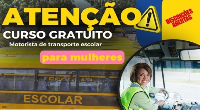 Curso gratuito de Transporte Escolar para mulheres está com inscrições abertas