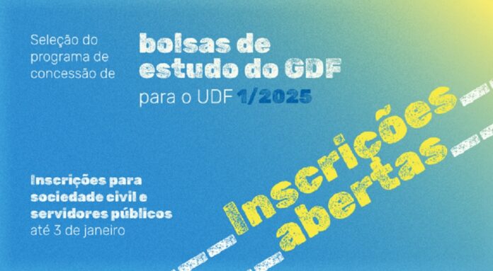 Inscrições abertas para o Programa de Bolsas de Estudo do GDF