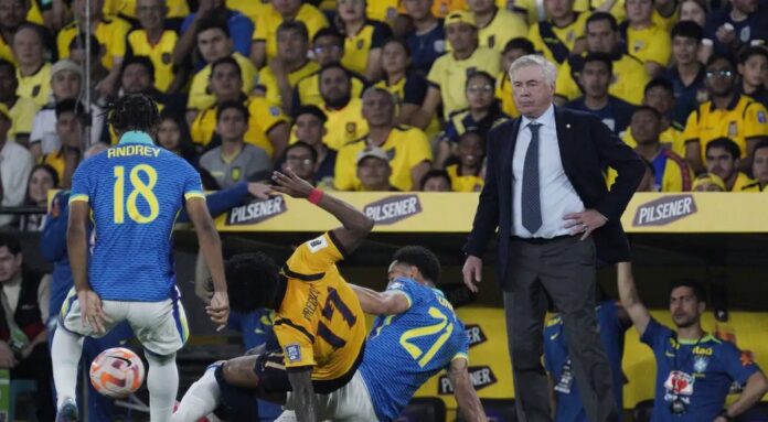 Brasil joga mal e fica no 0 a 0 com o Equador na estreia de Ancelotti