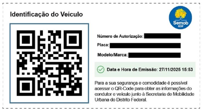 Motoristas de aplicativos do DF devem instalar QR Code nos veículos até 17 de dezembro