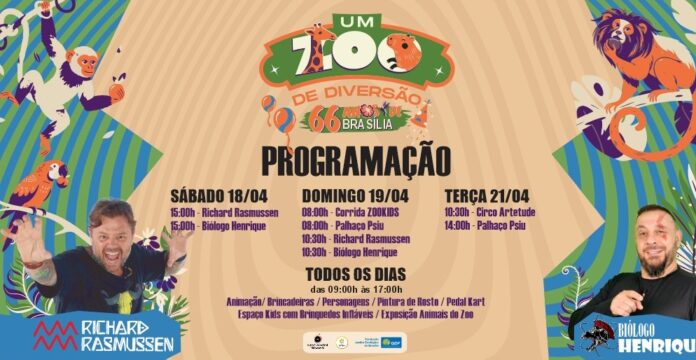 Zoológico de Brasília celebra aniversário da capital com programação especial gratuita