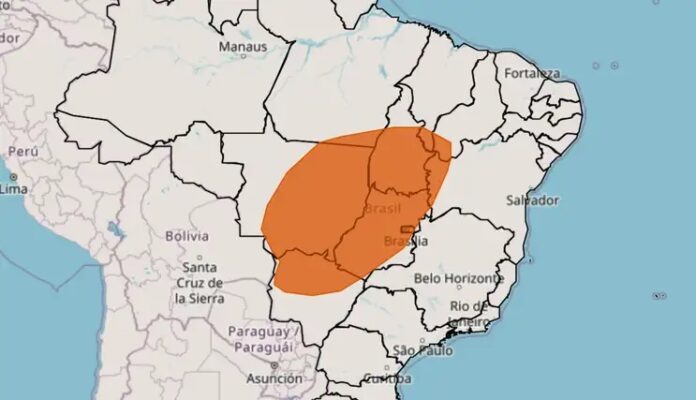 Inmet emite alerta laranja para baixa umidade do ar em 8 estados e DF